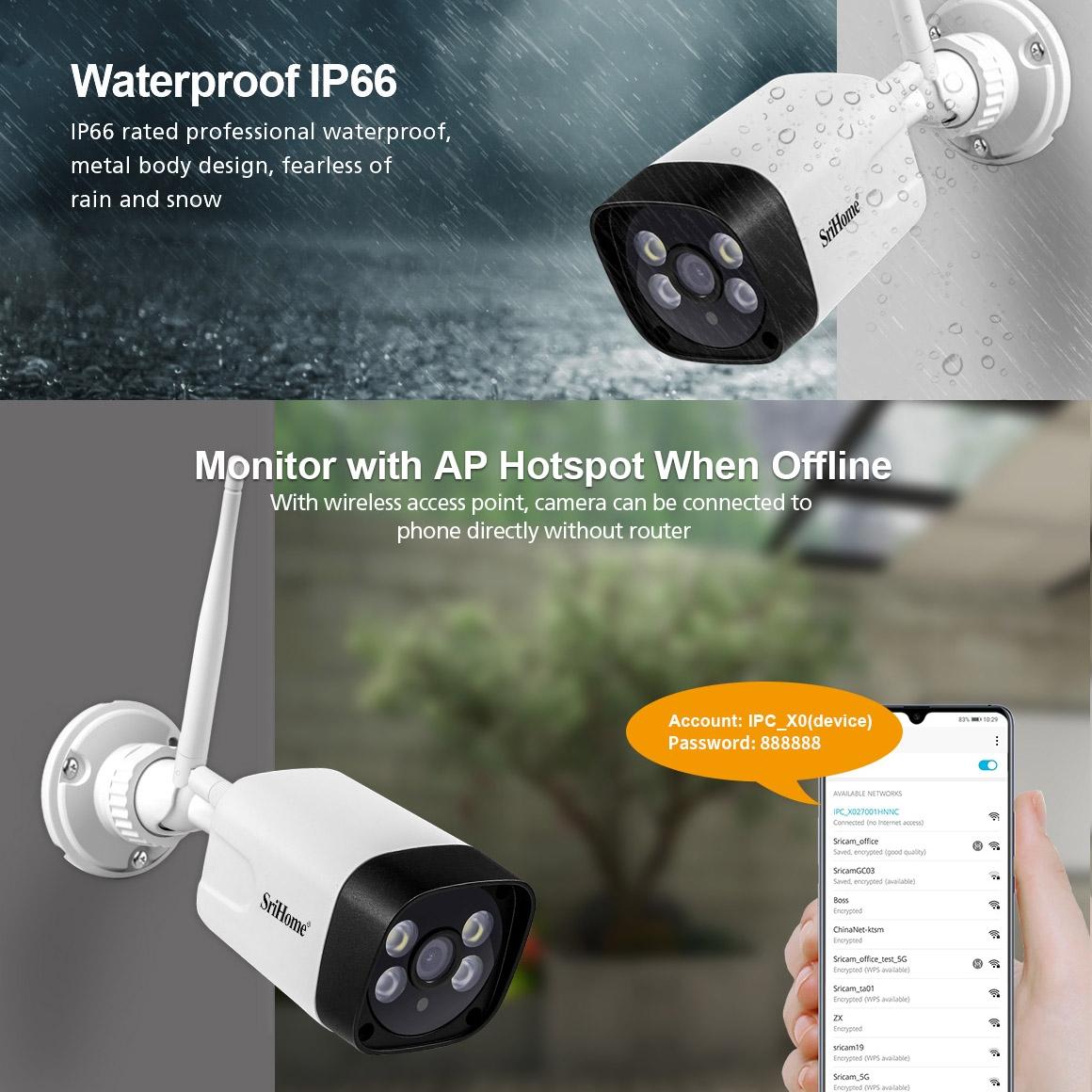 1296P Hd Ip Camera With 3.0Mp Two-Way Audio Motion & Humanoid Detection Full-Colour Night Vision Tf Card Support