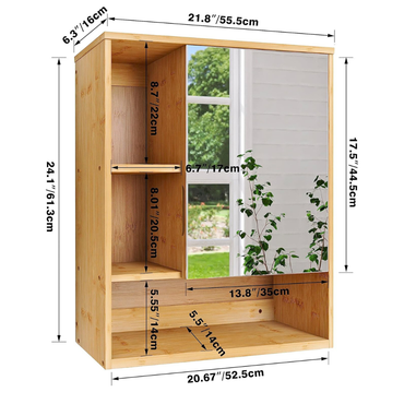 Wall Mounted Bathroom Medicine Cabinet with Storage