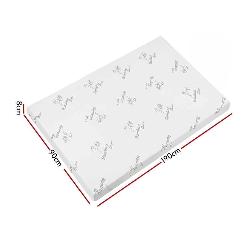 Graphite Infused Memory Foam Mattress Topper Bamboo Cover 8cm