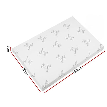 Graphite Infused Memory Foam Mattress Topper Bamboo Cover 8cm