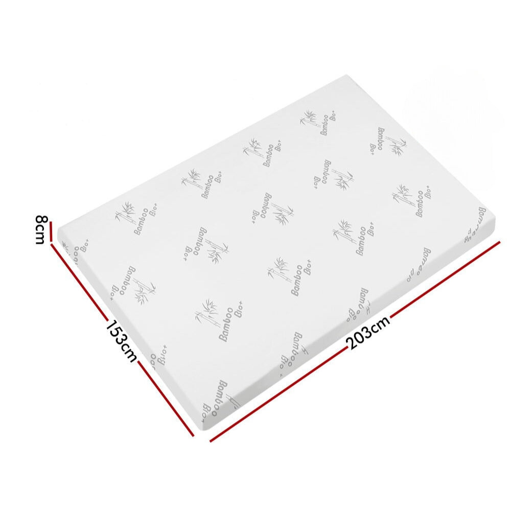 Graphite Infused Memory Foam Mattress Topper Bamboo Cover 8cm
