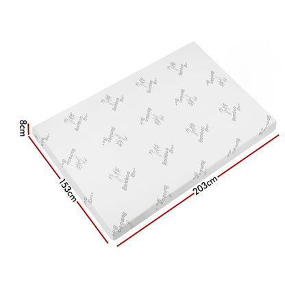 Graphite Infused Memory Foam Mattress Topper Bamboo Cover 8cm