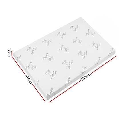 Graphite Infused Memory Foam Mattress Topper Bamboo Cover 8cm