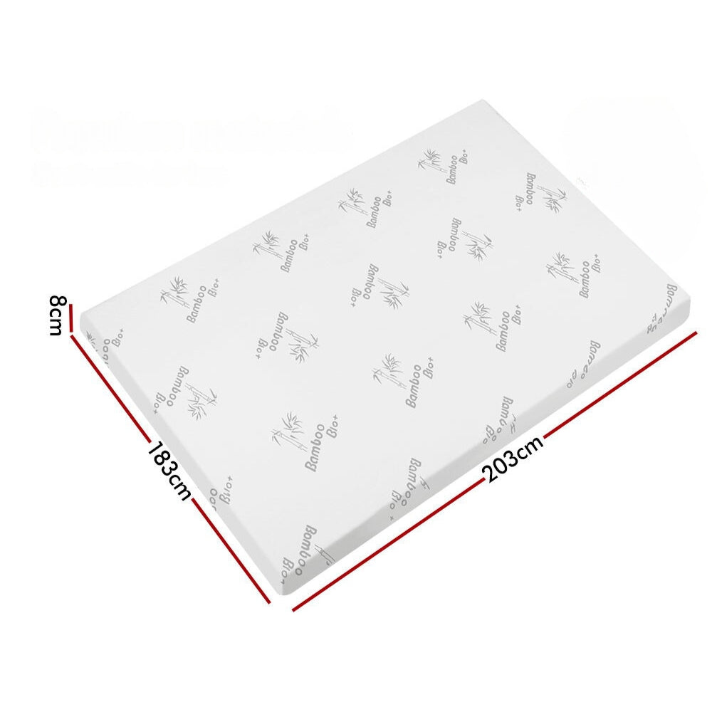 Graphite Infused Memory Foam Mattress Topper Bamboo Cover 8cm