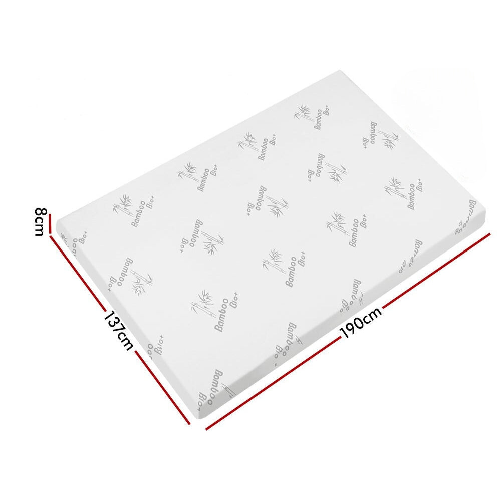 Graphite Infused Memory Foam Mattress Topper Bamboo Cover 8cm