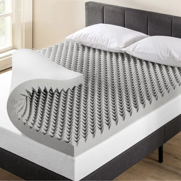 Graphite Infused Memory Foam Mattress Topper Bamboo Cover 8cm