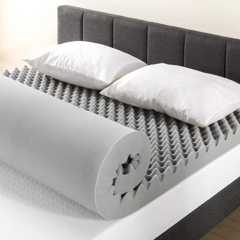 Graphite Infused Memory Foam Mattress Topper Bamboo Cover 8cm