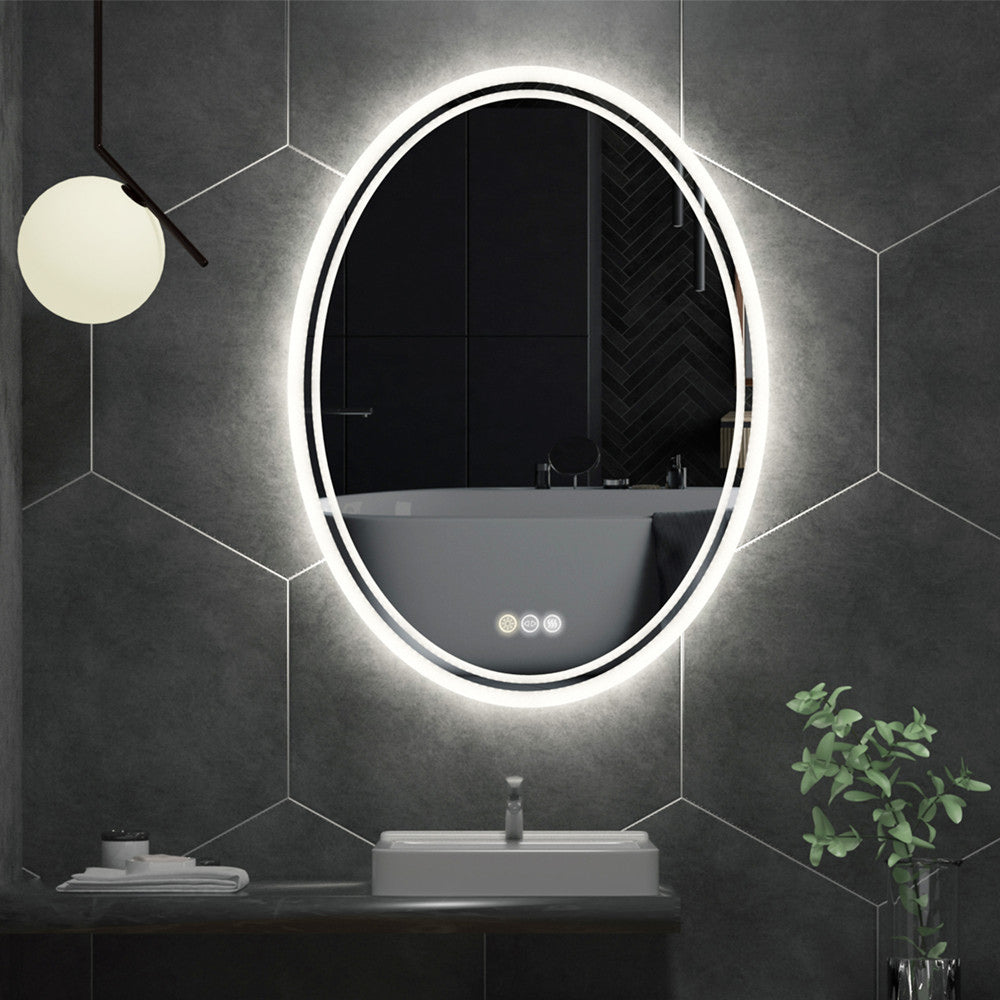 Oval LED Bathroom Mirror with Demister