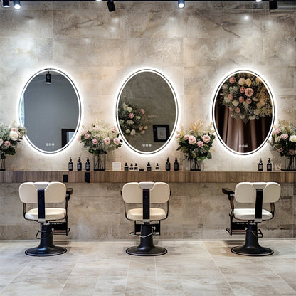 Oval LED Bathroom Mirror with Demister
