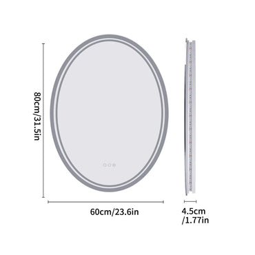 Oval LED Bathroom Mirror with Demister