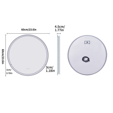 Dimmable and Anti-fog Touch Screen LED Light Mirror