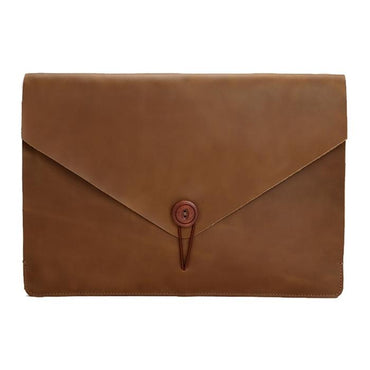 13.3 Genuine Leather Business Laptop Bag For Macbook Samsung Sony Dell Alienware Chuwi Asus Hp - Universal - Coffee